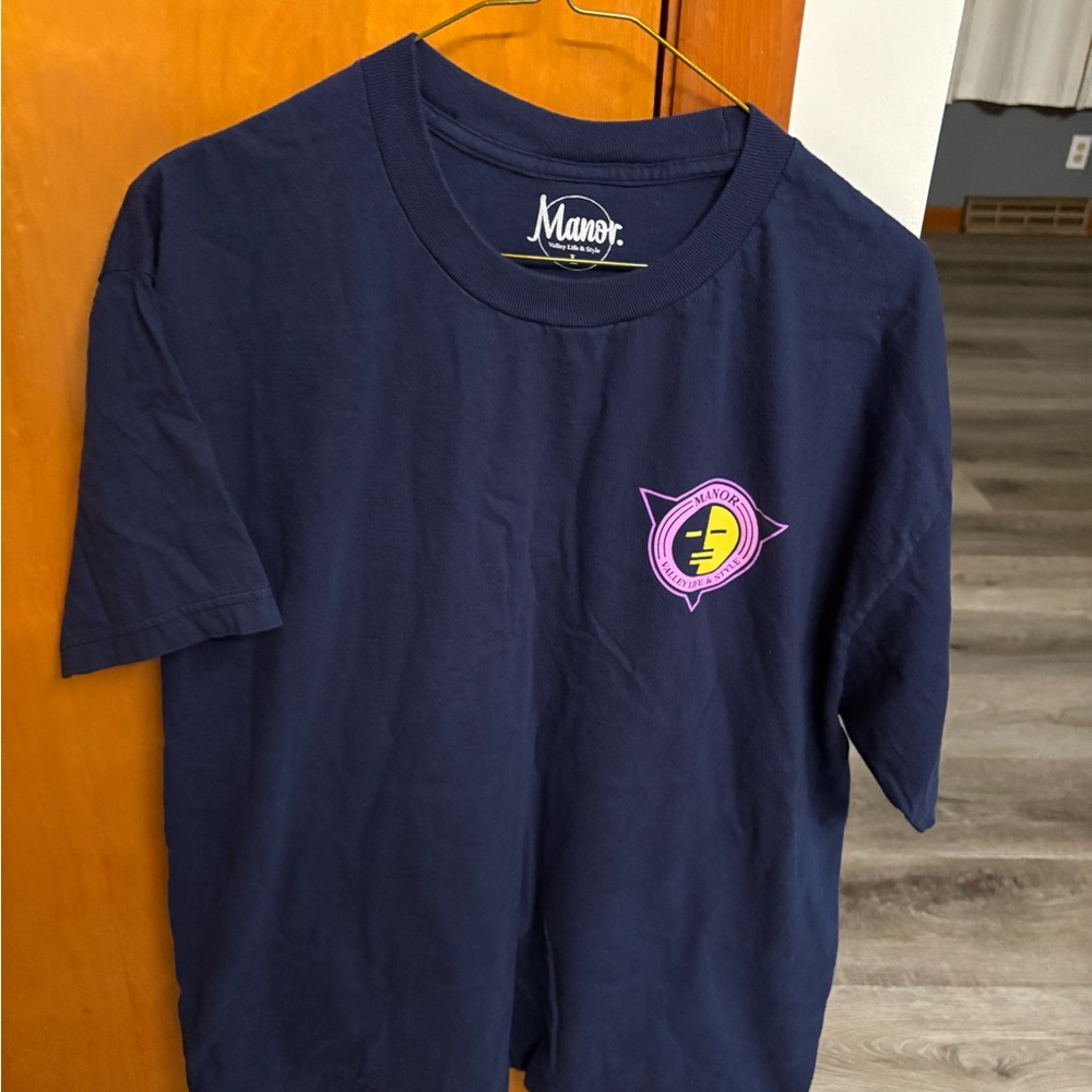 Manor Sneakers Phoenix Blue Short Sleeve Tees Casual Cotton Blend